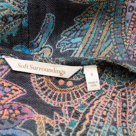 Soft Surroundings Paloma Jacket Jacquard Paisley Embroidered Colorful Size Small - Picture 4 of 6